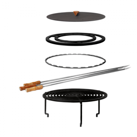 Набор (крышка, решетка гриль, шампура 3шт, кольцо для шампуров и стойка для казана) для OFYR  XL PRO